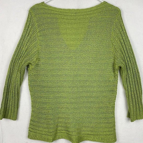 Per Una Women’s Large Green V-Neck Sweater Made In Italy - Picture 6 of 10